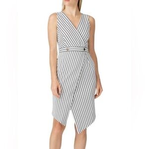 Anthropologie/Hutch Size M striped Dress sleeveless Asymmetrical HemWhite/Black